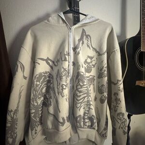 Graphic Skeleton Full-Zip Jacket